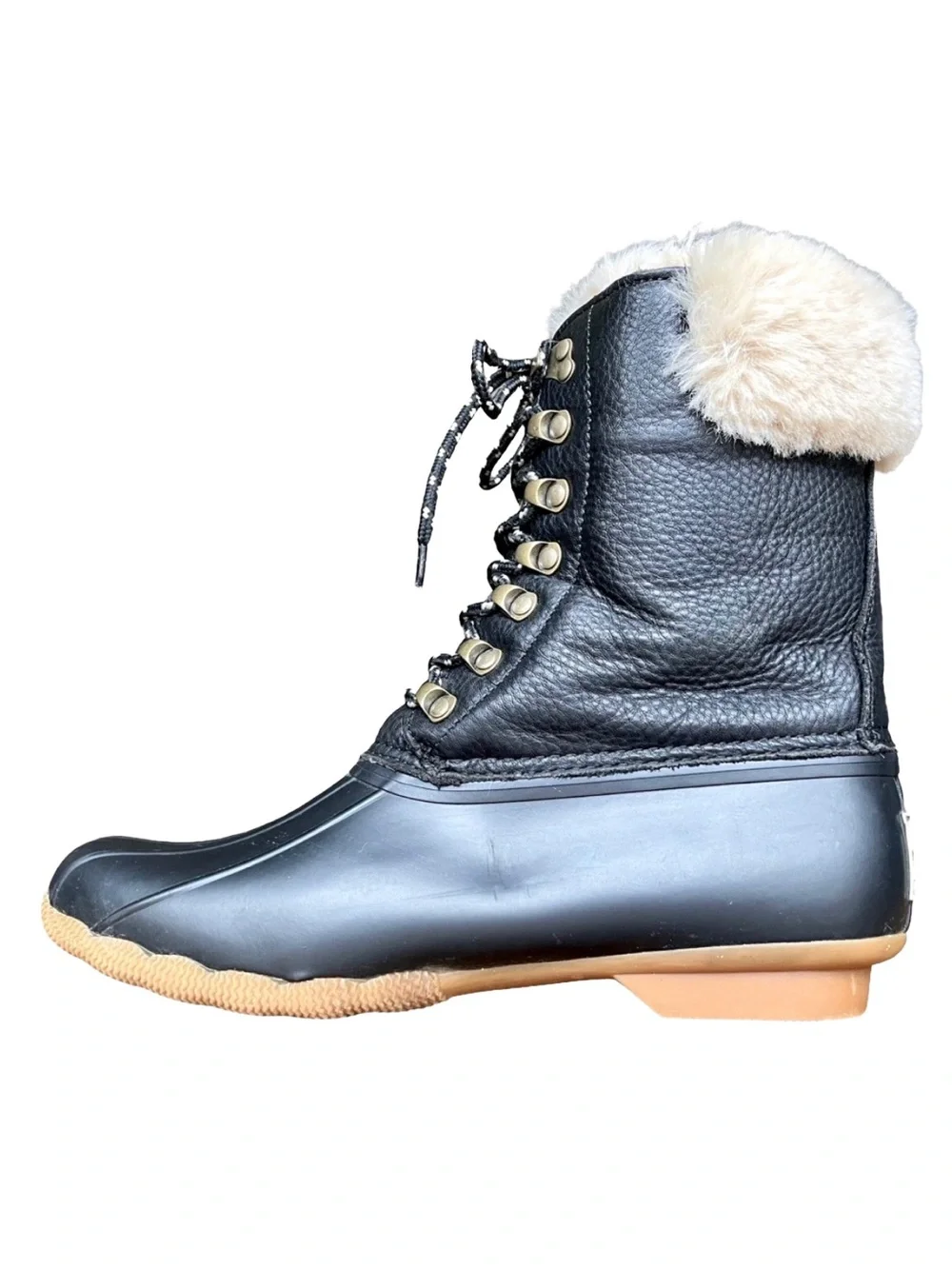 goop x Sperry Luxe Leather Shearling Duck Boots Size 10 - Picture 5 of 15